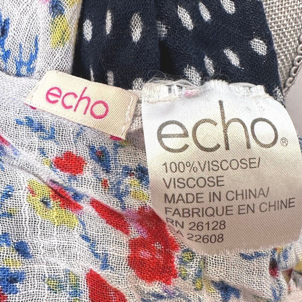 Echo polka dot and floral scarf one size - Picture 2 of 4